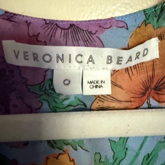 Veronica Beard  Sean Floral-Printed Ruched Dress Silk Size 0 - Picture 14 of 16